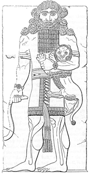 'Izdubar Strangling a Lion.'