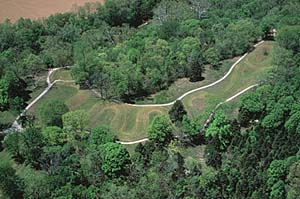 Serpent Mound, Adams County, Ohio. Click here for a larger version.