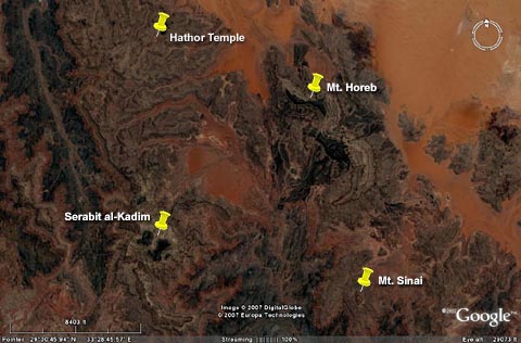 Region around Serabit al-Kadim - Map