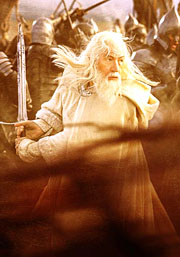 Gandalf the White fighting at The Battle of the Black Gate