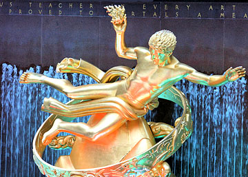 Paul Manship's interpretation of the myth of Prometheus in the Rockefeller Center, New York City
